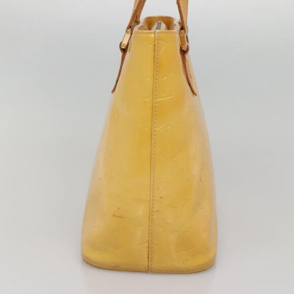 LOUIS VUITTON Monogram Vernis Houston Hand Bag Lime Yellow M91055 - Picture 4 of 12